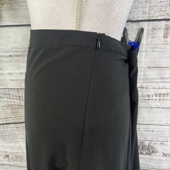 Ann Taylor Skirt size 10 Classic Black Knee High Low Modest Suit Career Church - Picture 6 of 10